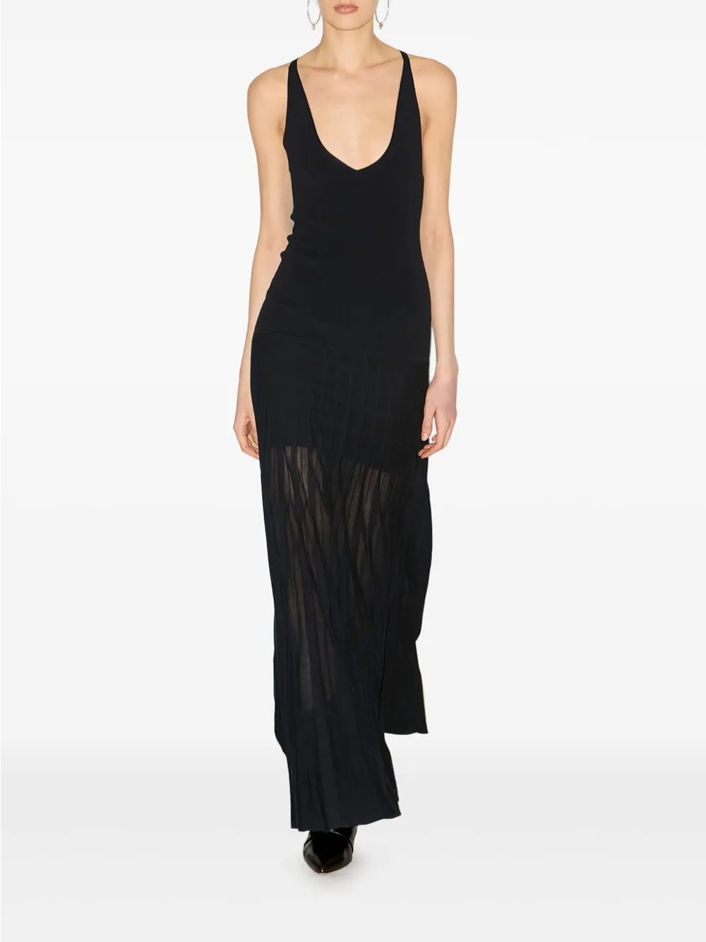 Black V-Neck Sleeveless Maxi Dress - Brand - Picture 4 of 6
